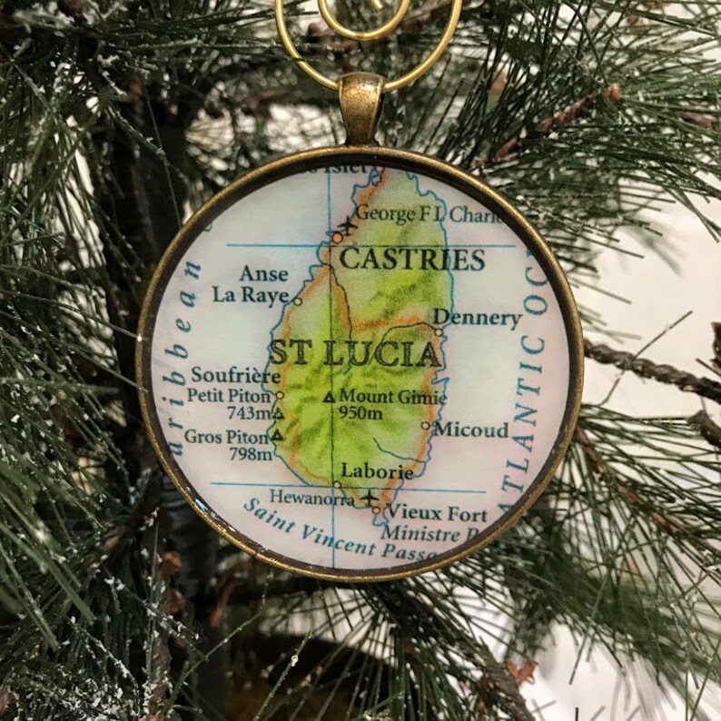St. Lucia Christmas Bronze Ornament Travel Gift HONEYMOON Etsy