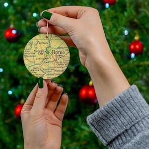 Rome Ornament, Rome Gift, Rome Christmas, Rome Map, Rome Vacation, Rome Trip, Rome Airbnb Décor, Rome Honeymoon Gift