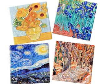Vincent Van Gogh Drink Coaster, Fine Art Gifts, Gift for Her, Housewarming Gift, Gift for Mom, O'KEEFFE Coasters, Munich, The Scream Gift