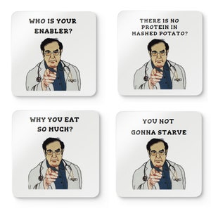 Dr. Now Ceramic Coasters,  Dr Nowzaradan Coaster,  600 pound life coaster, Gift coaster for doctor, WW gift