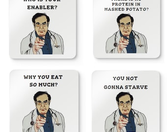Dr. Now Ceramic Coasters,  Dr Nowzaradan Coaster,  600 pound life coaster, Gift coaster for doctor, WW gift