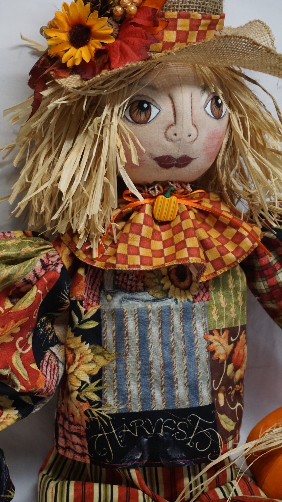 CUSTOM Order Scarecrow Art Doll Rag Doll with her Puppy Etsy