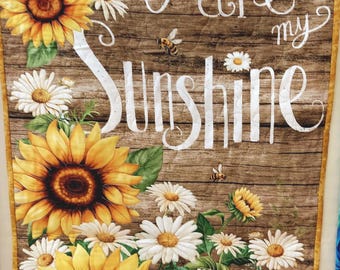 Sunflower wall quilted hanging, Handmade wall quilt