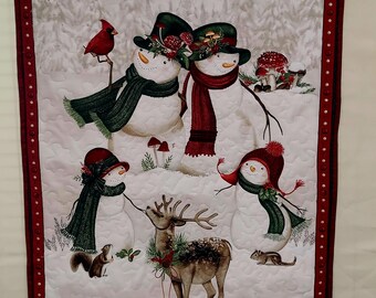 Snowmen Winter Wall Hanging, Reindeer, Cardinals,  Winter home decor