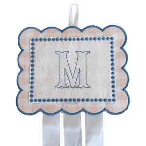 In The Hoop Scallop French Dot Bow Holder Embroidery Design 5x7 Hoop ITH With Instructions