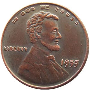 1955 US One Cent Type 2 Copy Coin – Double Die Replica