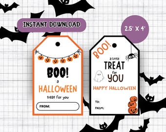 Halloween Party Gift Tags | Boo a Treat for You Gift Tags | Halloween Favor Tags | School Party Halloween Gift Tag Printable