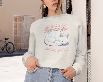 Cat Sweatshirt, Cat Crop Top Sweater, Cat Sweater, Cat Shirt, Cropped sweater