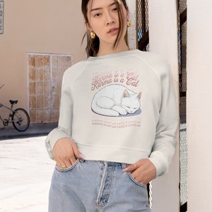 Cat Sweatshirt, Cat Crop Top Sweater, Cat Sweater, Cat Shirt, Cropped sweater