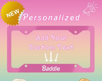 Personalisierter rosa Kennzeichenhalter: Kawaii Autozubehör