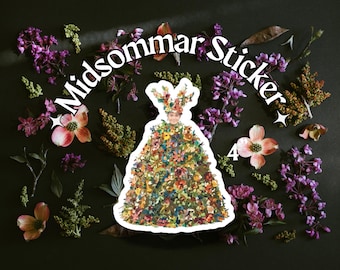 Midsommar May Queen Flower Dress Sticker: Horror Movie Fan Art