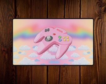 Retro Gaming Pink Controller Desk Mat Mousepad