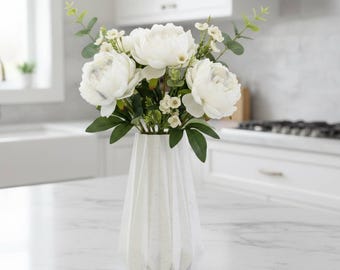 Marble Origami Vase for Dried Flowers Modern Danish Decor