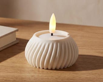 Minimalist LED Tealight Holder: Scandinavian Decor, LED Candle Lantern