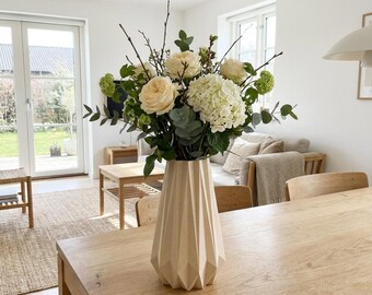 Wooden Origami Vase, for Dried or Faux Flowers, Modern Scandinavian Decor, Made in Denmark