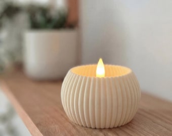 LED Kerzenhalter Rund – Teelichthalter & Stumpenkerzen Halter Ø5cm – Skandinavisch Minimalistisch – Wohnzimmer Deko – Kein Wachs