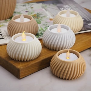 FLUTE Tealight Holder Gift for Cozy Homes Minimalist Candle Display Modern Table Accent for LED Lights Scandinavian Decor Idea