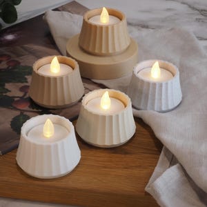 ARC Nordic LED Candle Holder for Minimalist Home Decor  | Tealight Holder | Modern Scandinavian Table Accent Gift for Cozy Homes