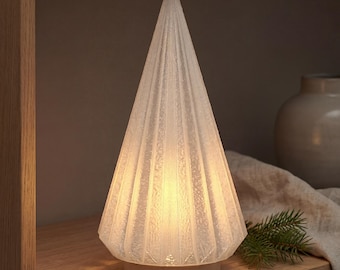 Glowing Christmas Tree Cone | Minimalistic Tealight Holder | Scandinavian Decor for Festive Season