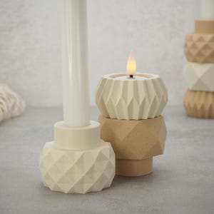 Reversible Modern Candle Holders – Minimalist 3-in-1 Taper & Tealight Set | Candle Holder Set | Nordic Decor for Design-Loving Homes