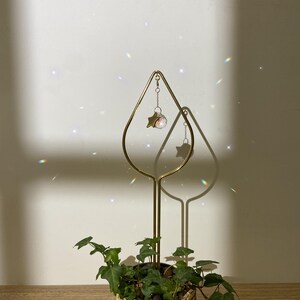 Personalized Crystal Prism Sun Catcher Plant Stake - Bohemian Garden Decor