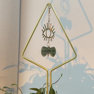 Custom Name Butterfly Crystal Prism Sun Catcher: Boho Plant Stake