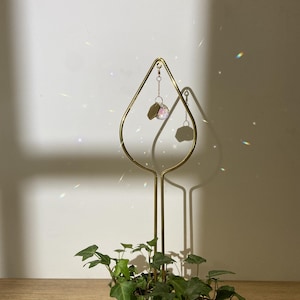 Personalized Crystal Prism Sun Catcher: Boho Plant Stake, Garden Decor