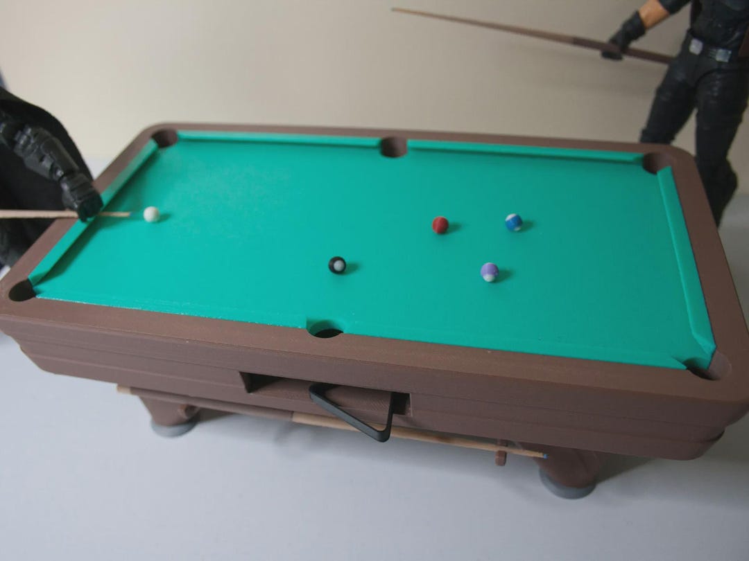 Miniature Pool Billiard Table - Game Room Furniture for Dollhouse or ...