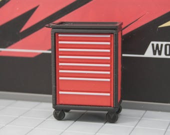 Miniature Tool Trolley for Garage Diorama or Dollhouse | 1/18 | 1/12 | 1/10 | 1/9 | 1/6 Scale Options, Custom Color Option