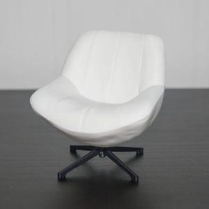 Miniature Swivel Chair – Dollhouse or Diorama Furniture | 1/18 | 1/12 | 1/10 | 1/9 | 1/6 Scale Options, Custom Color Option