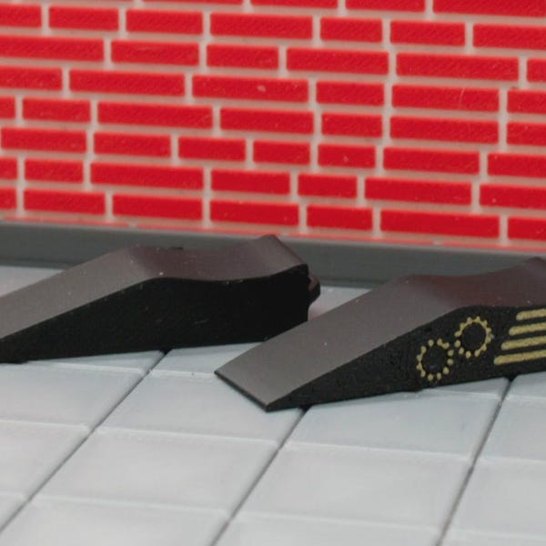 Juego de 2 rampas para coche en miniatura para diorama o casa de muñecas. Escalas: 1/18, 1/12, 1/10, 1/9 y 1/6. Color personalizado.