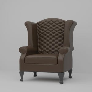 Miniature Classic Arm Chair – 1:12 Scale Dollhouse Furniture, Vintage Style Diorama Accessory