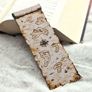 Lesezeichen - Piratenkarte - Schatzsuche Lesezeichen, Nautisches Buch Accessoire, Geschenk zum Thema Abenteuer