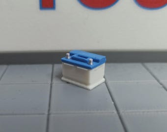 Miniature Car Battery for Dollhouse or Diorama | 1/18 | 1/12 | 1/10 | 1/9 | 1/6 Scale Options, Custom Color Option