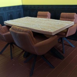 Miniature Dining Table Set, Dollhouse or Diorama Furniture | 1/18 | 1/12 | 1/10 | 1/9 Scale Options, Custom Color Option