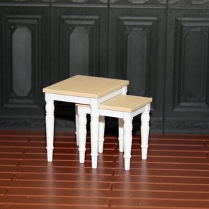 Miniature Side Table Set – Multiple Scale Option, Dollhouse or Diorama Furniture, Modern Accent Tables