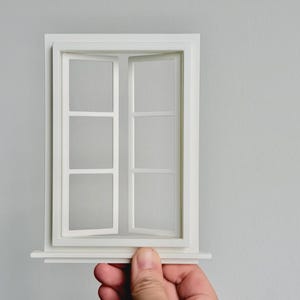 Functional Window for Diorama or Dollhouse | 1/18 | 1/12 | 1/10 | 1/9 | 1/6 Scale Options | Custom Color Option