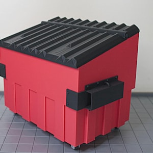 Miniature Dumpster for Diorama or Dollhouse | 1/18 | 1/12 | 1/10 | 1/9 Scale Options, Custom Color Option