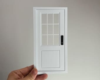 Functionele miniatuurdeur voor poppenhuis of diorama | 18/01 | 1/12 | 1/10 | Schaalopties 1/9, optie aangepaste kleur