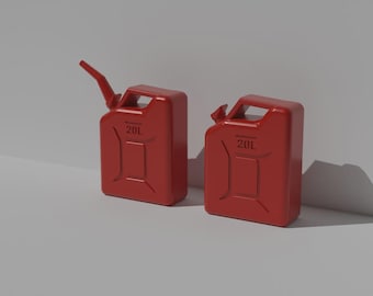 Miniature 20L Jerry Can for Diorama or Dollhouse | 1/18 | 1/12 | 1/10 | 1/9 | 1/6 Scale Options