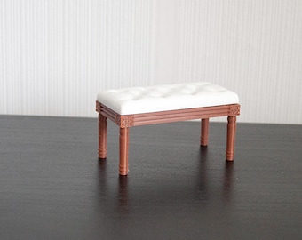 Taburete clásico en miniatura – Muebles para casas de muñecas y dioramas / Escalas 1/12 / 1/10 / 1/9 / 1/6, colores personalizados