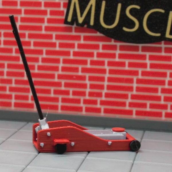 Gato hidráulico en miniatura para dioramas o casas de muñecas. Escalas 1/18, 1/12, 1/10, 1/9 y 1/6. Color personalizado.