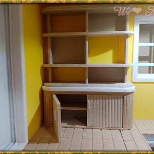 Miniature Cabinet Bookcase for Diorama or Dollhouse | 1/18 | 1/12 | 1/10 | 1/9 Scale Options, Custom Color Option