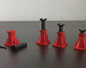 Miniature Heavy Duty Axle Support Set of 4 for Diorama or Dollhouse | 1/18 | 1/12 | 1/10 | 1/9 | 1/6 Scale Options | Custom Color Option