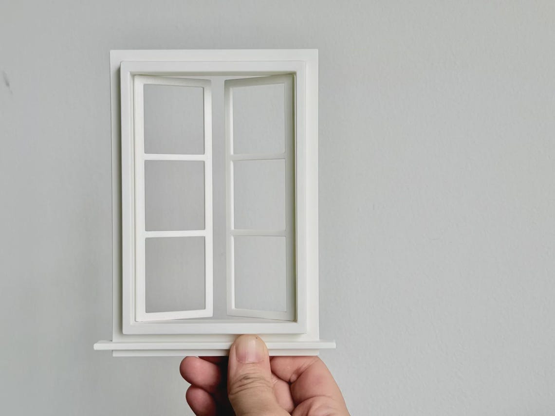 Window Figure Functional Window for Diorama or Dollhouse | 1/18 | 1/12 | 1/10 | 1/9 ...