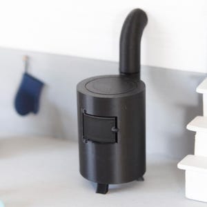 Miniatur Holzofen – Wichtel Ofen mit drehbarem Abzugsrohr & beweglicher Tür | Wichtel Zubehör Winter Deko