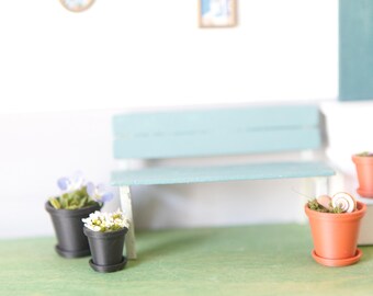 Miniature flower pots, set of 2 – large & small with saucers | Elf door garden accessories, dollhouse plant pots, miniature decoration