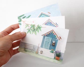 Postcards – 3 seasonal designs or individually | High-quality print of hand-painted watercolors. Greeting cards in DIN A6 format.