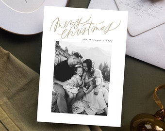 Tarjeta 1 – Plantilla de tarjeta de Navidad/fiesta imprimible Photoshop + Canva / Plantilla de tarjeta de Navidad personalizable / Tarjeta de Navidad de Canva