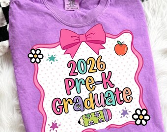 2026 Pre-k Graduate PNG, Cute Last Day of School Design, Colorful Kids Graduation Shirt, We Out design Graphic for Sublimation Print Files